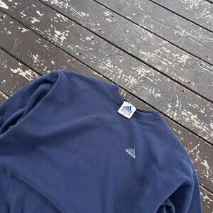 (XL) Vintage 90s Y2K Adidas Crewneck Sweatshirt Navy Faded